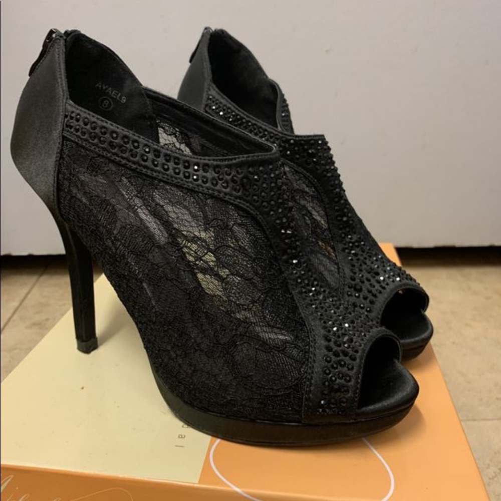 Black bootie heels